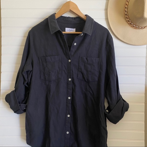 Carly Jean Los Angeles Tops - Carly jeans flannel shirt dress navy blue size M